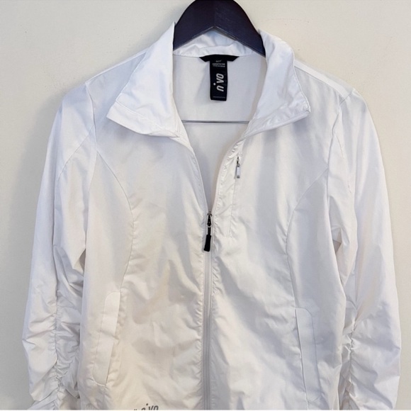 Nvo Full Zip Waterproof White Jacket Pockets Lightweight Women’s Size Small - Picture 2 of 8